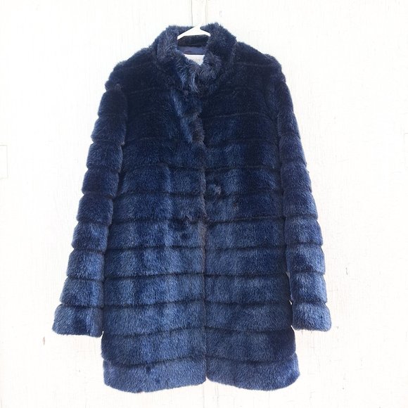 Laundry By Shelli Segal Jackets & Blazers - Laundry Shelli Segal Navy Faux Fur Coat - NWOT